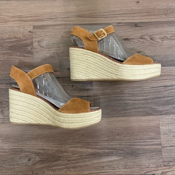 Sam Edelman Brown & Tan Dimitree Espadrille Wedge Sandals Size 10 - Picture 3 of 12